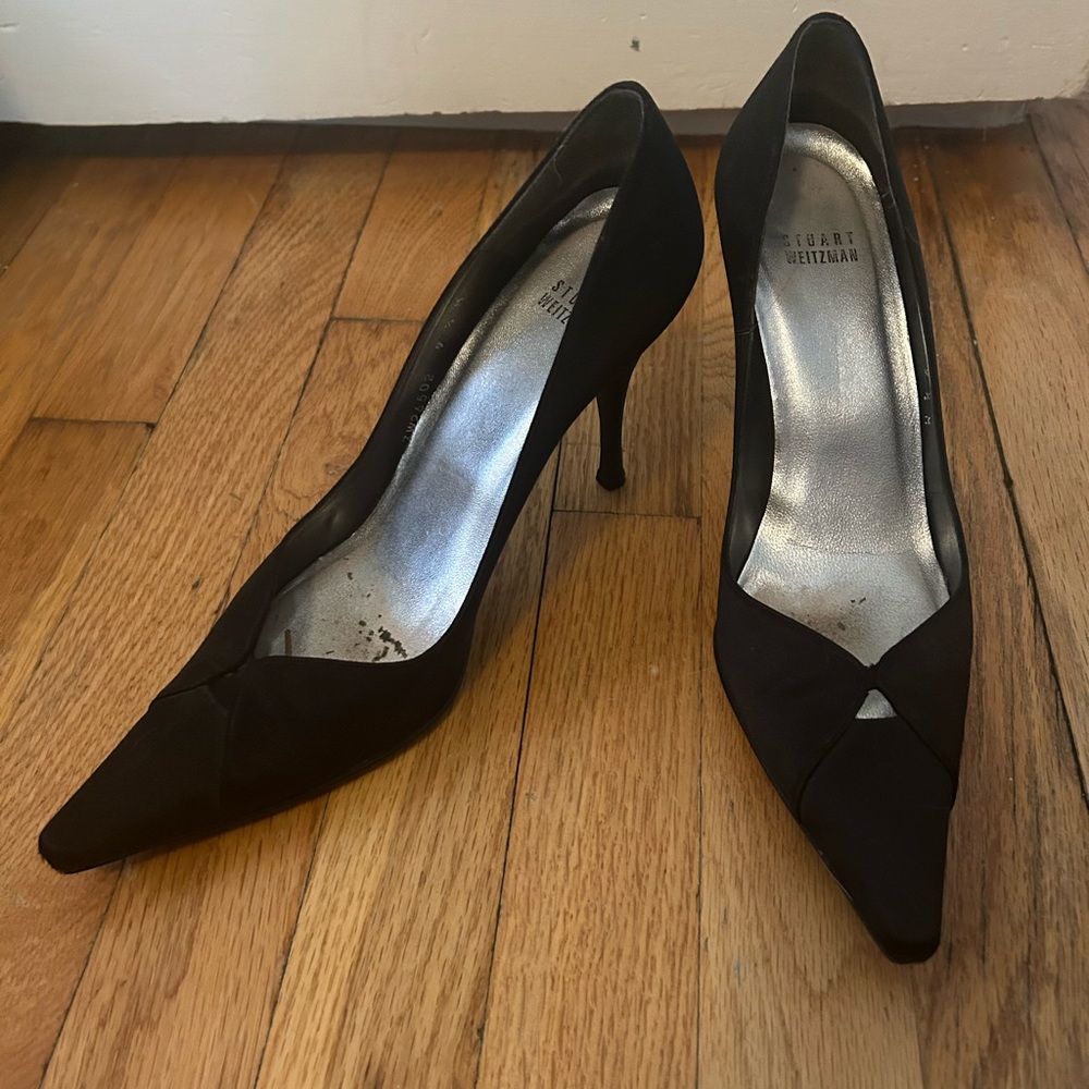 Stuart Weitzman satan pumps - elegant and in good used condition.